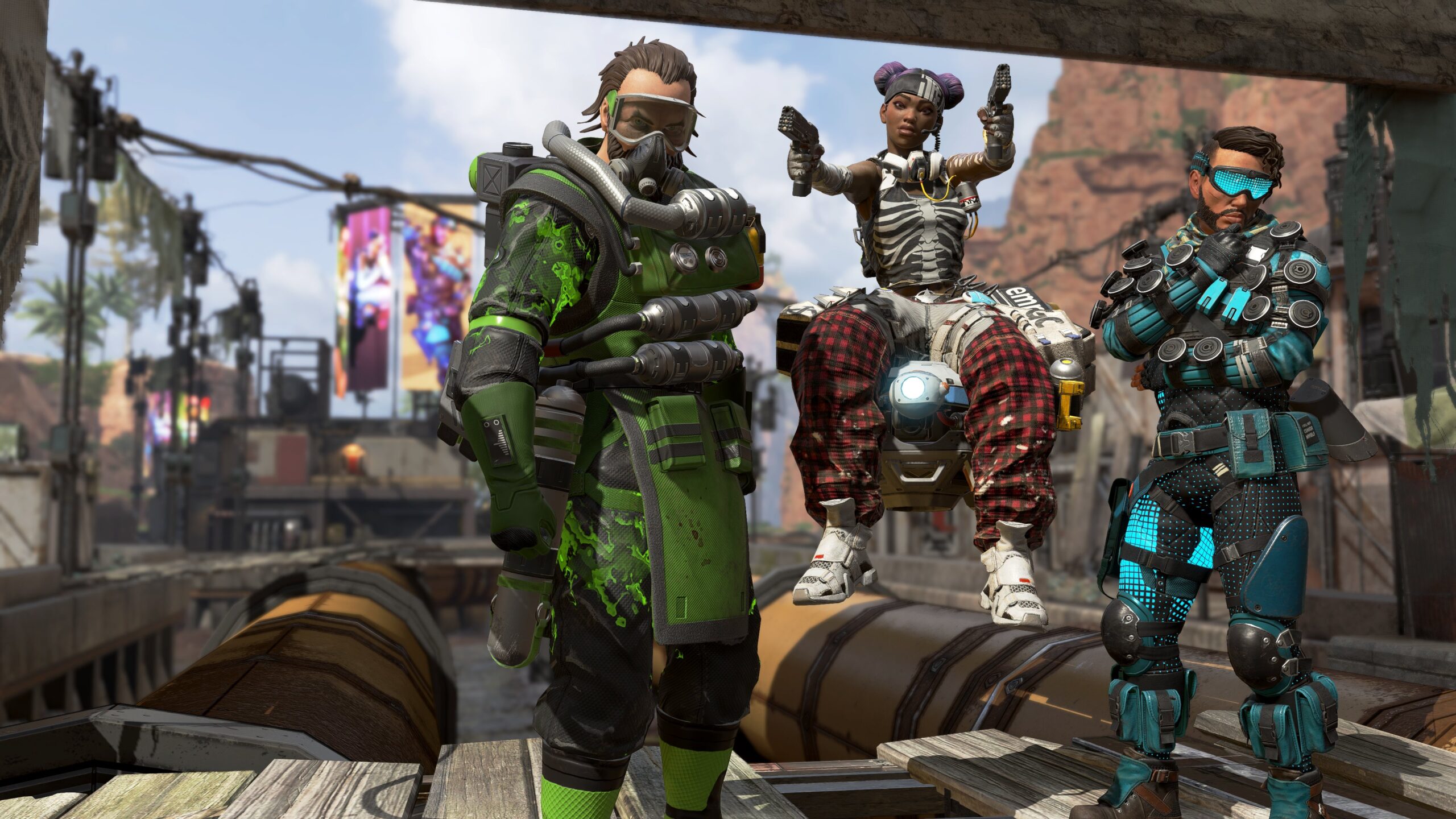 Apex Legends competitive gameplay, squad fight in the ring